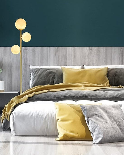 3 Globe Moon Floor Lamp for Living Room, Modern Gold Floor Lamp with 3D Printing Frosted Shade and LED Bulb, Mid Century Standing Lamp, 67" Metal Tall Pole Lamp for Bedroom Girls Room, Dresser, Office - LeafyLoom
