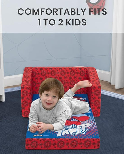 Delta Children Marvel Spidey and His Amazing Friends Cozee Flip-Out Chair - 2-in-1 Convertible Chair to Lounger for Kids - LeafyLoom