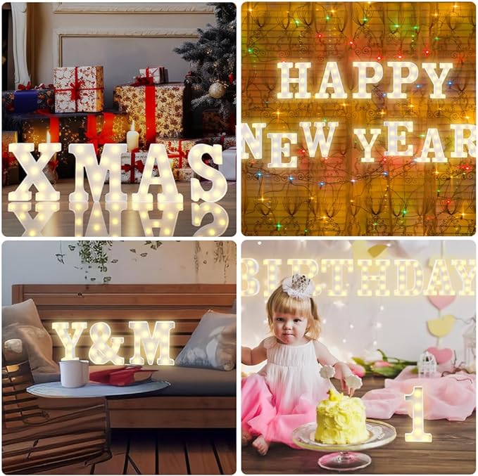 Marquee Light Up Letters Small Lights for Decoration Christmas Vacation Decorations 18 Birthday Decorations for Men Party Supply Decorations Halloween Decorations for Party Class of 2024 Decorations - LeafyLoom
