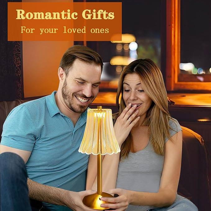 Table Lamps for Nightstand,3 Colors Crystal Table Lamp,LED Night Light,Cordless Lamp Vintage Lamp,Rechargeable Touch Control Small Desk Lamp,Bedside Lamps for Living Bedroom Bathroom Room Bar Lamp - LeafyLoom