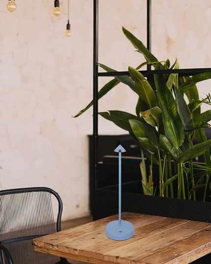 Cordless Table Lamps,Rechargeable Led Touch Bar Lamp,Portable Battery Desk Lamp,Brightness Dimmable Small Table Lamps,Minimalist Design,for Living Room/Restaurant/Couple Dinner/(Blue) - LeafyLoom