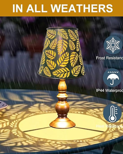 pearlstar Solar Table Lamps Bedside Lamps - Leaf Garden Waterproof Cordless Solar Table Lamps for Patio Garden Pathway Yard - LeafyLoom