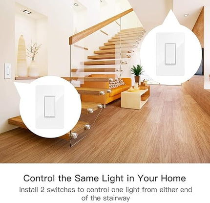 TREATLIFE 3 Way Smart Switch 4 Pack, 2.4Ghz WiFi Smart Light Switch 3 Way Switch Works with Alexa, Google Home and SmartThings, Remote Control, FCC, Schedule, Neutral Wire Required TREATLIFE