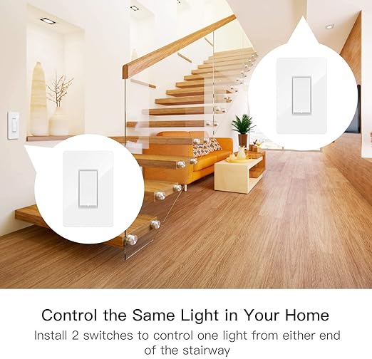 TREATLIFE 3 Way Smart Switch 4 Pack, 2.4Ghz WiFi Smart Light Switch 3 Way Switch Works with Alexa, Google Home and SmartThings, Remote Control, FCC, Schedule, Neutral Wire Required TREATLIFE