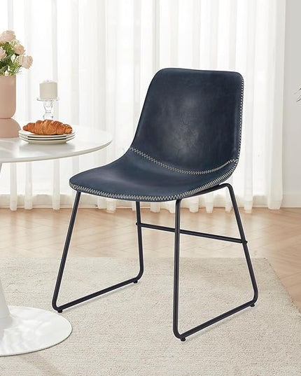 Dining Chairs Set of 4, Kitchen & Dining Room Chairs Dining Chairs Midcentury Modern Chair, Mid Century Faux Leather Dining Chair Comfortable,Dining Chair for Home - LeafyLoom