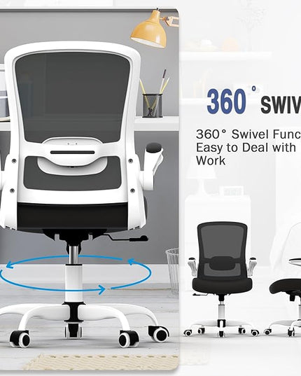 Office Chair, Ergonomic Desk Chair with Adjustable Lumbar Support, High Back Mesh Computer Chair with Flip-up Armrests-BIFMA Passed Task Chairs, Executive Chair for Home Office - LeafyLoom
