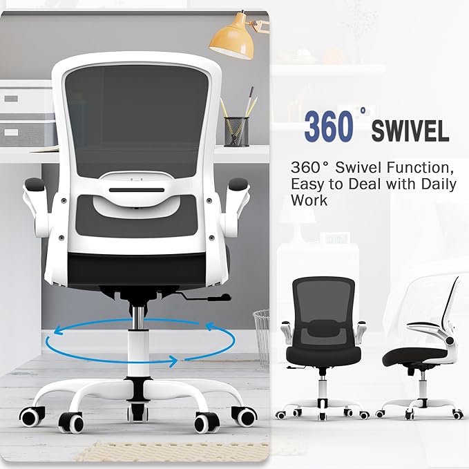 Office Chair, Ergonomic Desk Chair with Adjustable Lumbar Support, High Back Mesh Computer Chair with Flip-up Armrests-BIFMA Passed Task Chairs, Executive Chair for Home Office - LeafyLoom