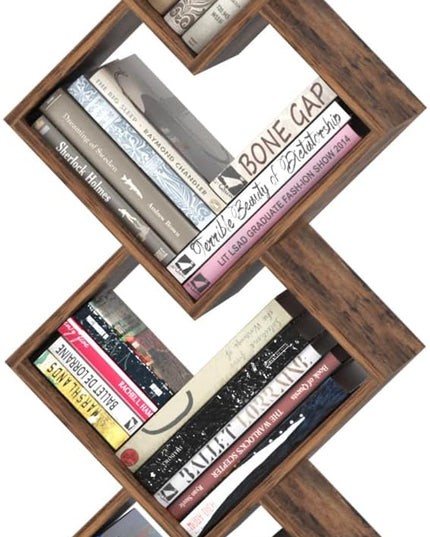 Yoobure Small Bookshelf, Tall 4-Tier Book Shelf, Wood Bookcase Book Organizer, Industrial Bookshelves Floor Standing for CDs/Books in Small Spaces, Bedroom, Living Room, Home Office - LeafyLoom