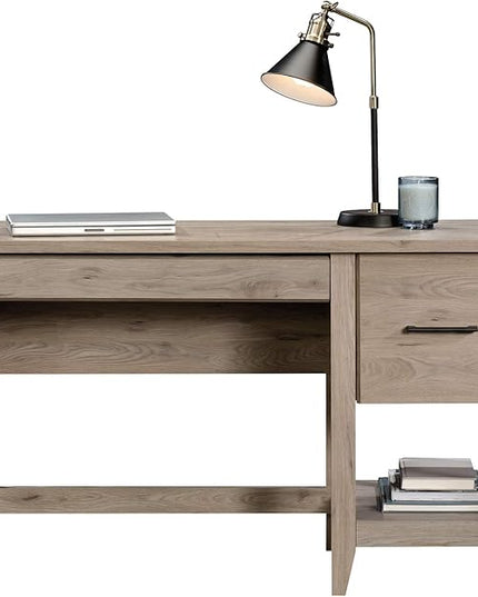 Sauder Summit Station Desk, L: 52.09" x W: 19.29" x H: 29.02", Laurel Oak finish - LeafyLoom