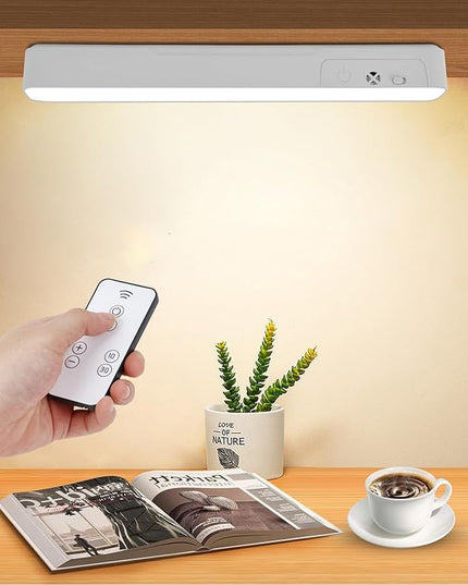 Desk Lamp Rechargeable Dimmable,LED Lights with 3 Color Modes,Touch or Remote Control,Portable,Eye-Caring for Office Home Reading Study，College Dorm Room Essentials-25cm - LeafyLoom