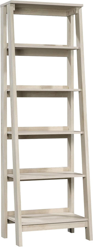 Sauder Trestle 5 Bookcase/Book Shelf, L: 23.54" x W: 16.61" x H: 71.14", Chalked Chestnut finish - LeafyLoom