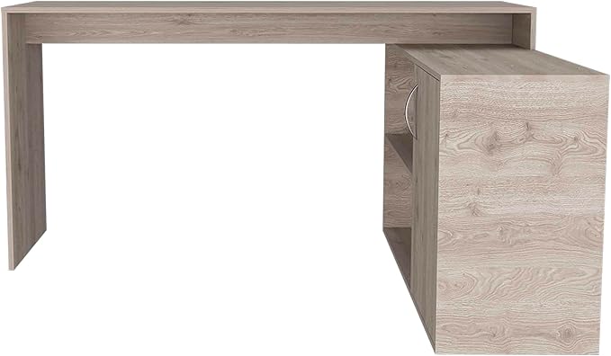NicBex Kimberly-DW-00003-LWJ Home Office Desks, 59.6"x45.9"x30.1", Light Gray - LeafyLoom