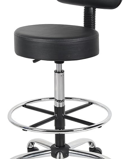 Boss Office Products Be Well Medical Spa Drafting Sool with Back in Black - LeafyLoom