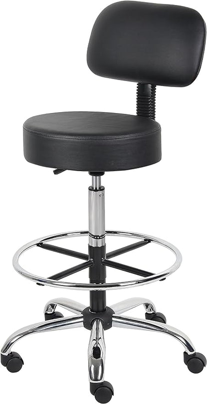 Boss Office Products Be Well Medical Spa Drafting Sool with Back in Black - LeafyLoom