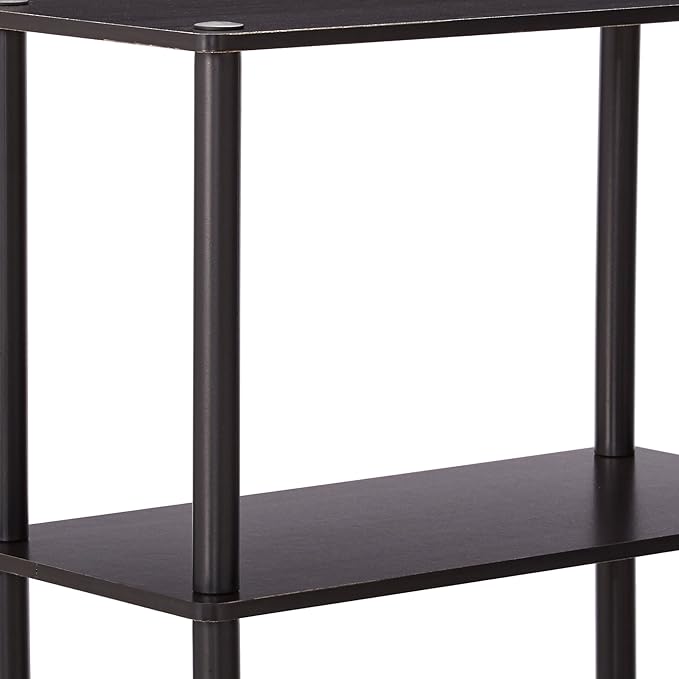 Furinno (99557EX/BK) Turn-N-Tube 4-Tier Multipurpose Shelf Display Rack - Espresso/Black - LeafyLoom