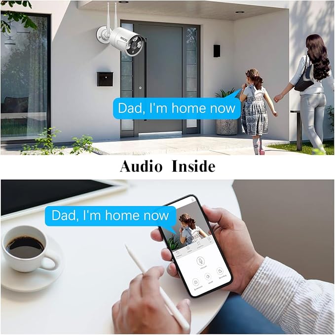 (90 Days Storage & Dual Antennas for WiFi Enhanced) AI Human Detected 2K 3.0MP Wireless Security Camera System,OOSSXX 10-Channel NVR HD Outdoor Home Surveillance WiFi Cameras Systems OOSSXX