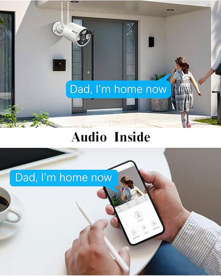 (Dual Antennas for Wi-Fi Enhanced) AI Human Detected 2K 3.0MP Wireless Security Camera System, Video Surveillance NVR Kits OOSSXX