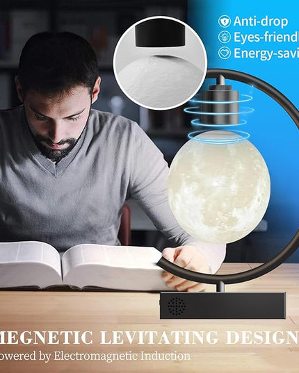 Levitating Moon Lamp with Cool Bluetooth Speaker and 3D-printed Floating Moon Ideal Gift for Friends Families on Holiday - LeafyLoom