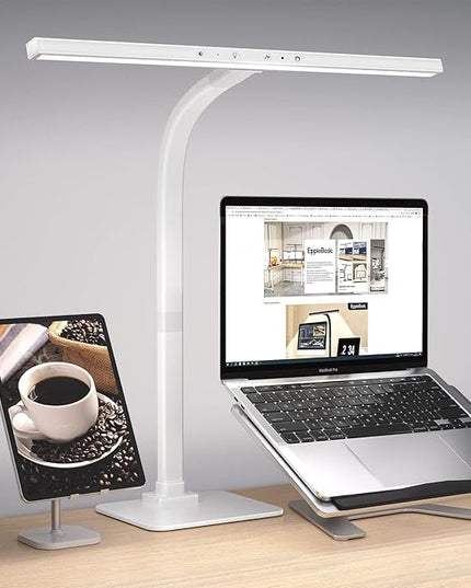 EppieBasic Led Desk Lamp,Architect Desk Lamps for Home Office, 12W Dimmable & 6 Color Modes Extra Bright Modern Table lamp with Base, Auto Dimming Overhead Desk Lighting for Workbench Monitor - LeafyLoom