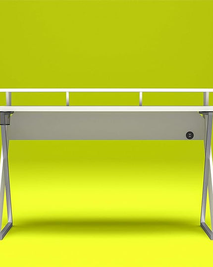 Xtreme Riser, Ergonomic, Home Office, Work Table, Computer, Gaming Room Desk, Monitor Stand, Cup Holder, Headphone Hook, White - LeafyLoom