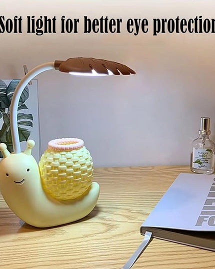 Cute Desk Lamp,Childrens Led Night Light, Portable Foldable Rechargeable Animal Table Lamp for Kids Students Desk with Lights (Blue) - LeafyLoom
