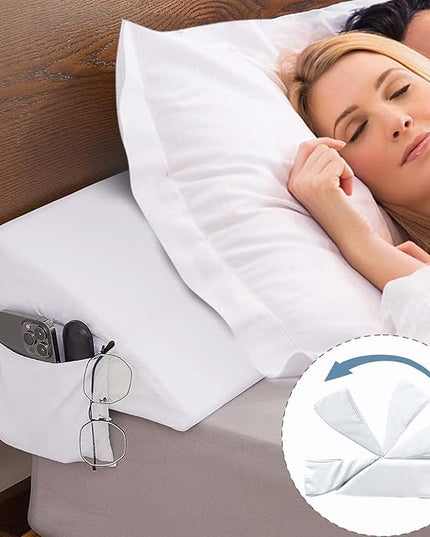 Limthe Bed Wedge Pillow for Headboard King Size,Bed Gap Filler Adjustable,Mattress Gap Filler,Foam Triangle Bloster Pillow Stopper Fill Gap (0-7") Between Headboard/Wall and Mattress White 76"x10"x6" - LeafyLoom