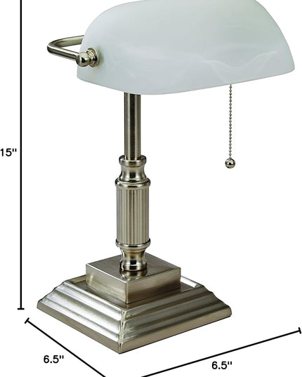 Banker's Desk Task Lamp, Brushed Nickel (VS688029BN) - LeafyLoom