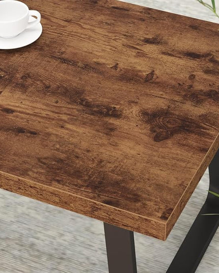 HSH Wooden Coffee Table, Industrial Rectangle Center Table, Modern Minimalist Coffee Table for Living Room, Farmhouse Wood and Metal Cocktail Tea Table for Bedroom Home Office, Rustic Brown, 47 in - LeafyLoom