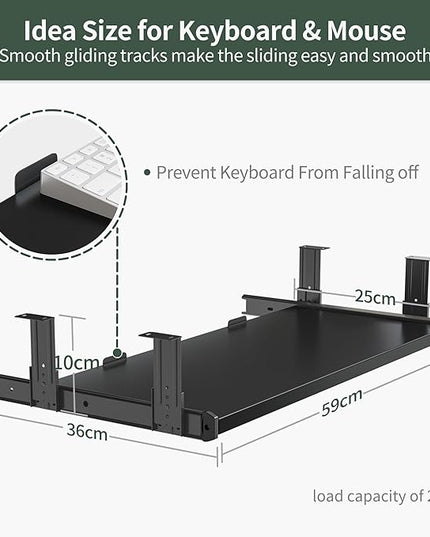 FEZIBO Standing Desk with Keyboard Tray, 55 × 24 Inches Electric Height Adjustable Desk, Sit Stand Up Desk, Computer Office Desk, Black - LeafyLoom