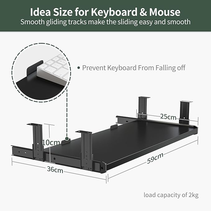 FEZIBO Standing Desk with Keyboard Tray, 55 × 24 Inches Electric Height Adjustable Desk, Sit Stand Up Desk, Computer Office Desk, Black - LeafyLoom