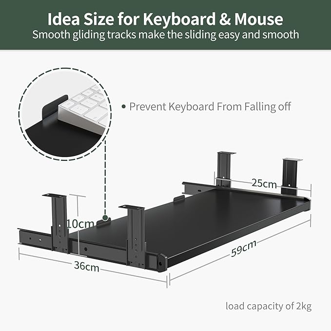 FEZIBO Standing Desk with Keyboard Tray, 40 × 24 Inches Electric Height Adjustable Desk, Sit Stand Up Desk, Computer Office Desk, Black - LeafyLoom