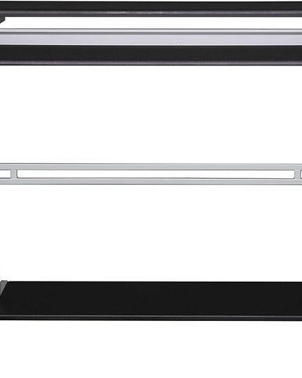 Stand Up Desk Store Rolling Adjustable Height Two Tier Standing Desk Computer Workstation (Silver Frame/Black Top, 48" Wide) - LeafyLoom