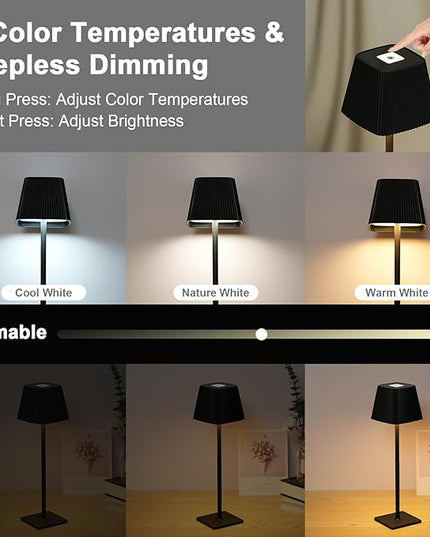 Neoglint Cordless Floor Lamp for Outdoor/Indoor, Touch Control Adjustable Height LED Lamp, Dimmable Rechargeable Battery Operated Lamp for Bedroom, Living Room, Patio(Square) - LeafyLoom