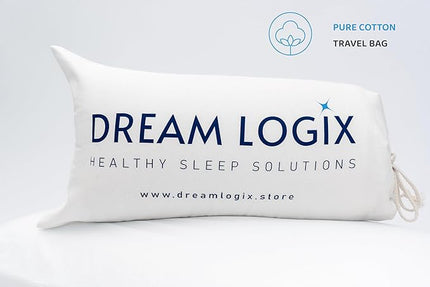 Talalay Natural Latex Foam Pillow DreamLogix - Set of 2 - King Size Medium Soft Pillow for Sleeping, Side & Back Sleepers, Neck Support, 100% Cotton Cover (Medium, King Size 33''x16'') - LeafyLoom