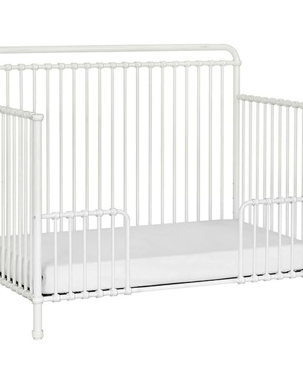 Namesake Winston 4-in-1 Convertible Metal Crib in Washed White, Greenguard Gold Certified - LeafyLoom