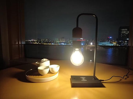 Unique Magnetic Levitating Lamp with LED Light Bulb Floating in The Air Wireless Charger Auto Control - LeafyLoom