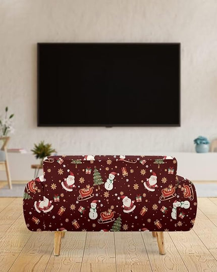 FKELYI Red Christmas Sofa Couch Cover for Indoor Non-Slip Furniture Protector Easy Going Stretch Sofa Slipcover Washable Sofa Slipcovers L FKELYI