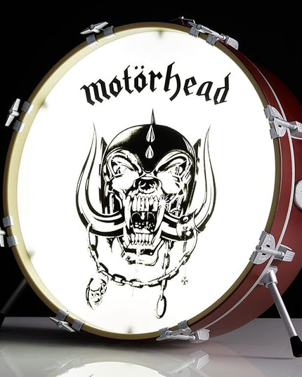 NUMSKULL Motorhead Logo 3D Drum Lamp - Desk Lamp for Bedroom, Office, Home, Study, Work - Official Motorhead Merchandise - LeafyLoom
