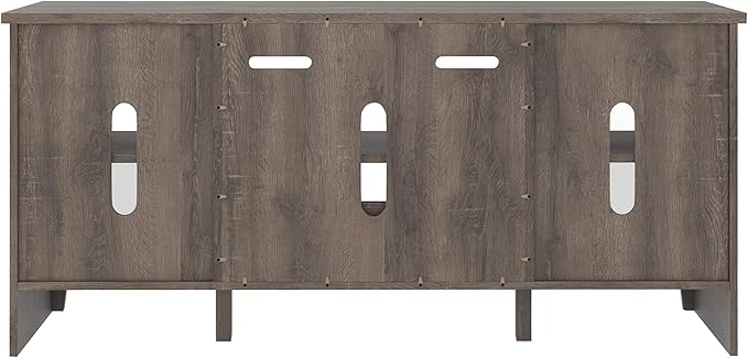 Signature Design by Ashley Arlenbry Modern Farmhouse TV Stand with Fireplace Option, Fits TVs up to 58", Weathered Gray - LeafyLoom