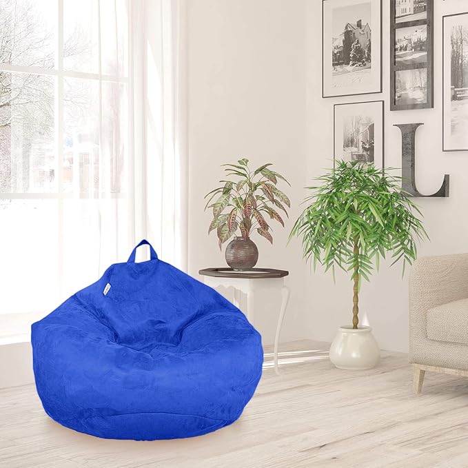 Bean Bag Stuffed Animal Storage Or Cover | No Filler | Extra Large | for Adults Or Kids | Double Stitched | Durable Zipper | Premium Microsuede - LeafyLoom