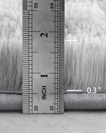 4x6 Large Area Rugs for Living Room, Super Soft Fluffy Modern Bedroom Rug, Tie-Dyed Light Grey Indoor Shag Fuzzy Carpets for Girls Kids Nursery Room Home Decor - LeafyLoom