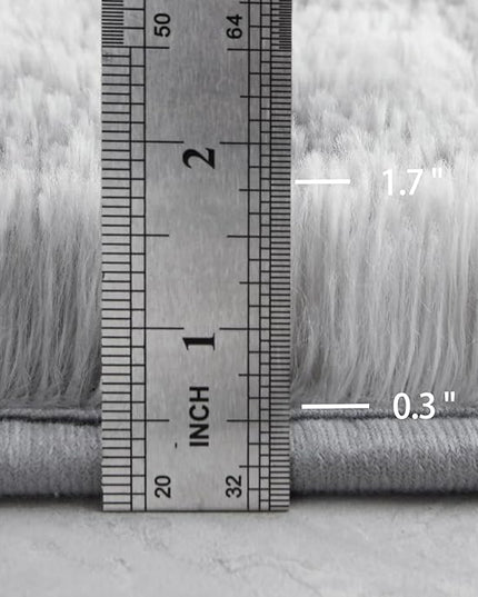8x10 Large Area Rugs for Living Room, Super Soft Fluffy Modern Bedroom Rug, Tie-Dyed Light Grey Indoor Shag Fuzzy Carpets for Girls Kids Nursery Home Decor - LeafyLoom