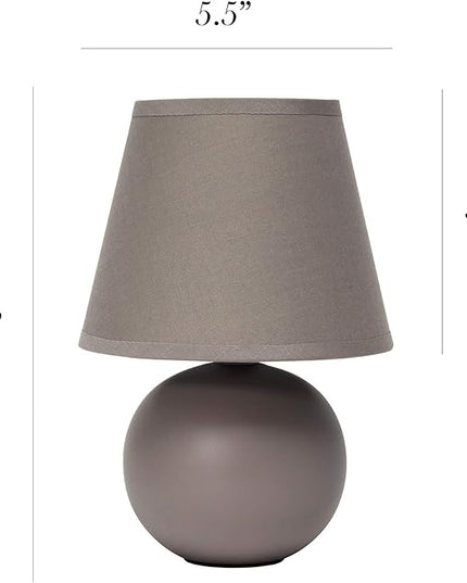 Simple Designs LT2008-GRY Mini Ceramic Globe Table Lamp Gray (Pack of 18) - LeafyLoom