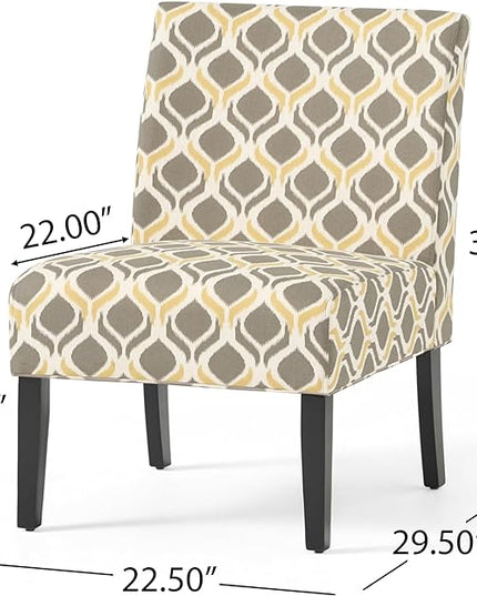 Christopher Knight Home Kassi Fabric Dining Chair, Yellow / Gray - LeafyLoom