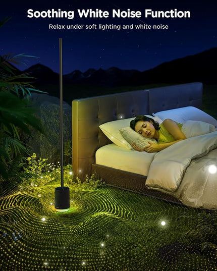 Govee Floor Lamp Pro, RGBIC LED Lamp with Bluetooth Speaker and White Noise, 2100 Lumens Standing Lamp, Works with Alexa, 16 Million Colors, Music Sync, Floor Lamp for Bedroom, Living Room, Black - LeafyLoom