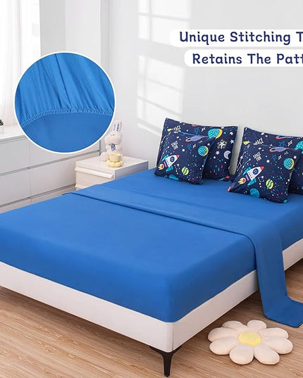Twin Comforter Set for Boys Girls Space Bedding,Twin Size Comforter Sets Galaxy Bedding Comforter Quilt Set Kids 7pieces,Full Size Bedding Sets with Comforter and Sheets - LeafyLoom