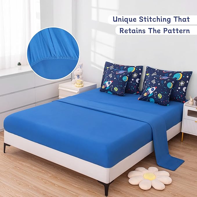 Twin Comforter Set for Boys Girls Space Bedding,Twin Size Comforter Sets Galaxy Bedding Comforter Quilt Set Kids 7pieces,Full Size Bedding Sets with Comforter and Sheets - LeafyLoom