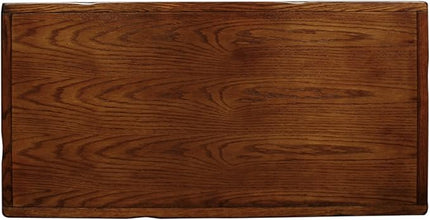 Leick Home 10058 Slate Tile Coffee Table with Shelf, 20 in x 38 in x 20.5 in, Rustic Oak - LeafyLoom
