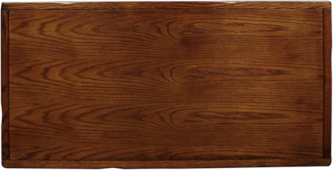 Leick Home 10058 Slate Tile Coffee Table with Shelf, 20 in x 38 in x 20.5 in, Rustic Oak - LeafyLoom