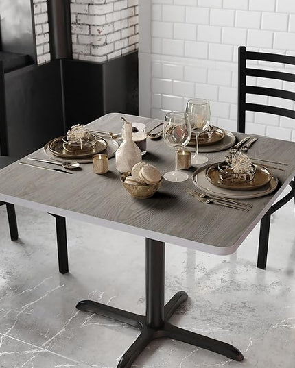 Flash Furniture 36" Square Table Reversible Laminate Top, White/Gray - LeafyLoom